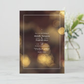 Gold Bokeh Wedding Invitation Kaart (Staand voorkant)