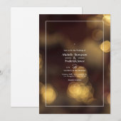 Gold Bokeh Wedding Invitation Kaart (Voorkant / Achterkant)