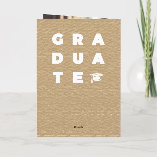 Gold Bold AFSTUDEREN Letters en Pet Afstuderen (Achterkant)