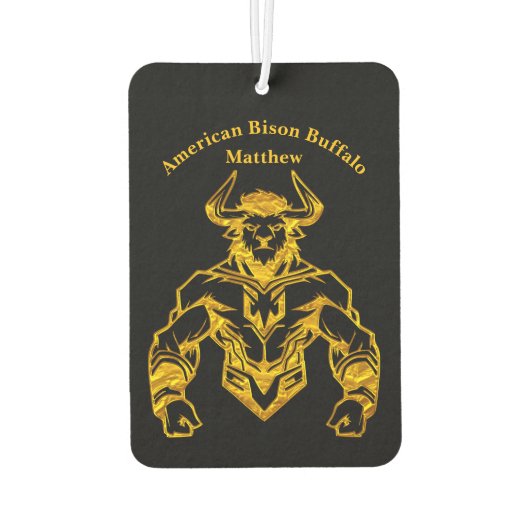 Gold Bold Bison grafisch ontwerp Luchtverfrisser (Achterkant)