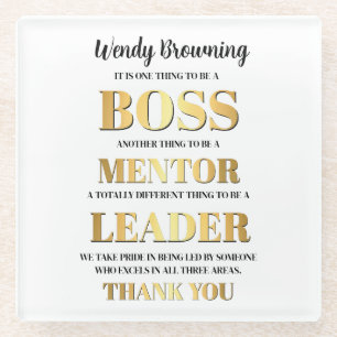 Gold & Bold Boss appreciatie week Glazen Onderzetter