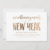 Gold Bold Brush nieuwjaarsfeest Kaart (Voorkant)