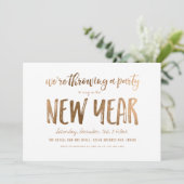 Gold Bold Brush nieuwjaarsfeest Kaart (Staand voorkant)