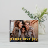 GOLD BOLD LINE PEACE LIVE JOE PHOTO kerstmis Folie Feestdagen Briefkaart (Staand Voorkant)