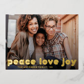 GOLD BOLD LINE PEACE LIVE JOE PHOTO kerstmis Folie Feestdagen Briefkaart (Voorkant)