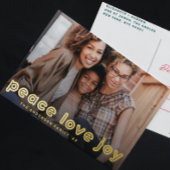 GOLD BOLD LINE PEACE LIVE JOE PHOTO kerstmis Folie Feestdagen Briefkaart