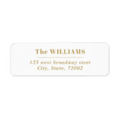 GOLD Bold Modern Elegante familienaam Etiket (Voorkant)