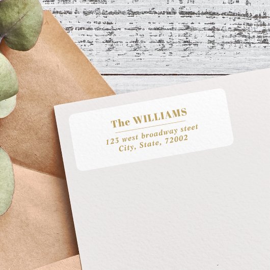 GOLD Bold Modern Elegante familienaam Etiket