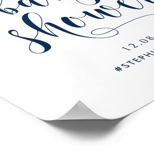 Gold Bold Script Baby shower Welkomstteken Poster (Hoek)