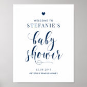 Gold Bold Script Baby shower Welkomstteken Poster (Voorkant)