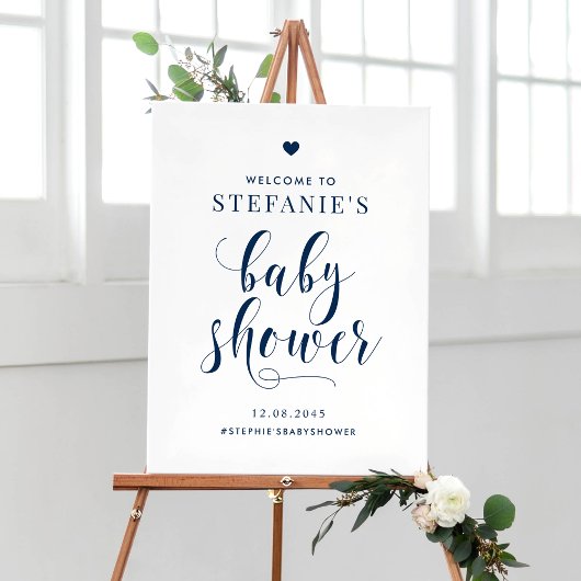 Gold Bold Script Baby shower Welkomstteken Poster