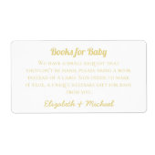 Gold Books for Baby Request Shower nodigt toevoegi Etiket (Voorkant)