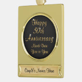 Gold Bord - Aangepaste 50e Jubileum sieraden Verguld Banner Ornament (Links)