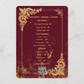 Gold Bordeaux Editable Menu with QR Code (Achterkant)