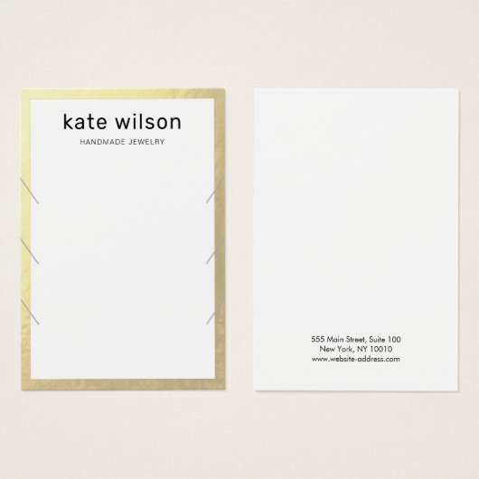 Gold Border 3 Ketting Bracelet Display Card Visitekaartje (Voorkant /achterkant)