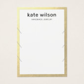 Gold Border 3 Ketting Bracelet Display Card Visitekaartje (Voorkant)