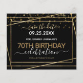 Gold Border 70th Birthday Save the Date Budget (Voorkant)
