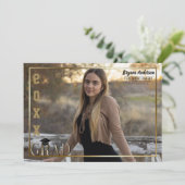 Gold Border Afstudeerder Afstuderen Foto Aankondig Kaart (Staand voorkant)