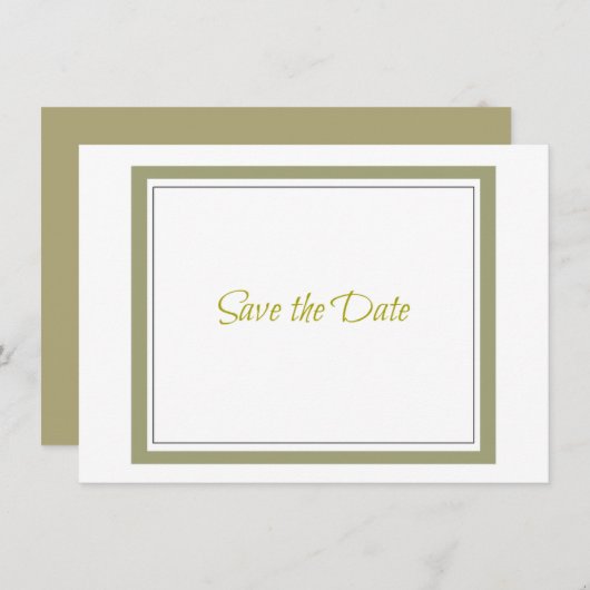 Gold Border bewaart de datum Save The Date (Voorkant / Achterkant)