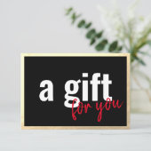 Gold Border Black Cadeaubon Uitnodiging (Staand voorkant)