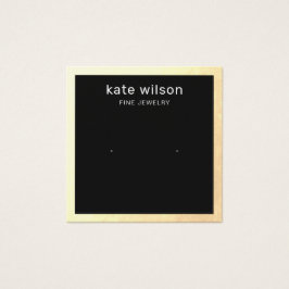 Gold Border Black Stud Earring Square Display Card Vierkante Visitekaartjes