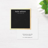 Gold Border Black Stud Earring Square Display Card Vierkante Visitekaartjes (Bureau)