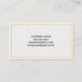 Gold Border | Blauw pictogram | Papiertextuur Visitekaartje (Achterkant)