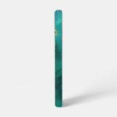 Gold Border Blauwgroen Agate Sparkle Monogram Samsung Galaxy Hoesje (Linkerkant)