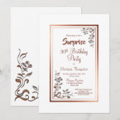 Gold Border Bloemenverrassing 30e Verjaardag Kaart (Voorkant / Achterkant)