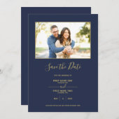 Gold border blue, met uitzondering van datumuitnod kaart (Voorkant / Achterkant)