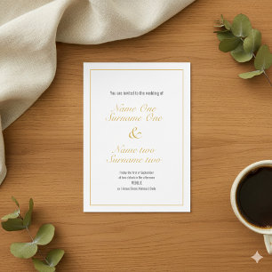 Gold-border bruiloft kaart