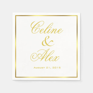 Gold Border Cocktail Kies uw achtergrondkleur Servet