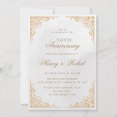 Gold Border Cream 50ste bruiloft Jubileum Kaart (Voorkant)