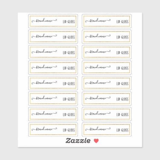 Gold Border Doorschijnend Clear Make-up Label (Vel)