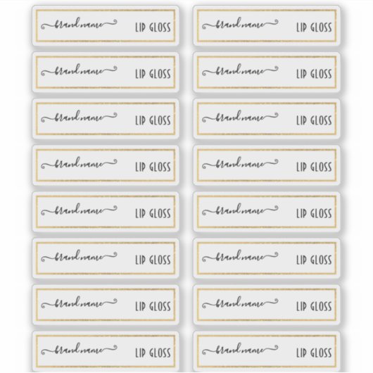 Gold Border Doorschijnend Clear Make-up Label (Voorkant)