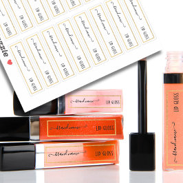 Gold Border Doorschijnend Clear Make-up Label