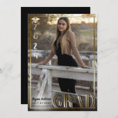 Gold Border Duo Afstudeerder 2024 Afstuderen Foto Kaart (Voorkant / Achterkant)