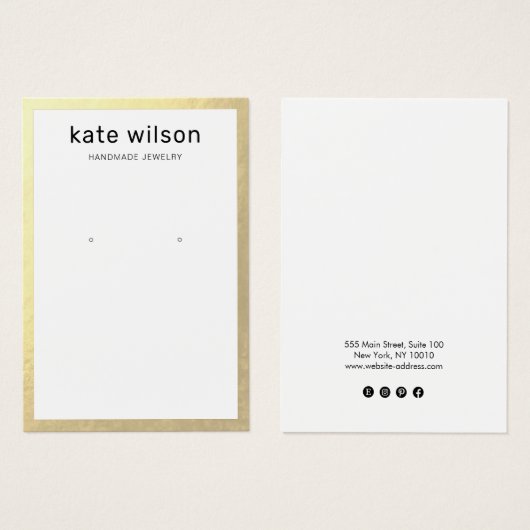 Gold Border Earning Display Card Visitekaartje (Voorkant /achterkant)