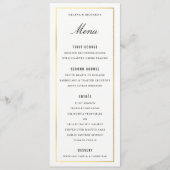 Gold Border Elegant Bruiloft Diner Menu en Drinken (Voorkant)