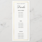 Gold Border Elegant Bruiloft Diner Menu en Drinken (Achterkant)
