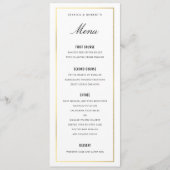 Gold Border Elegant Wedding Menu Kaart (Voorkant)