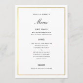 Gold Border Elegant Wedding Menu Kaart (Voorkant)