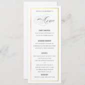 Gold Border Elegant Wedding Menu Kaart (Voorkant / Achterkant)