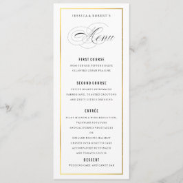 Gold Border Elegant Wedding Menu Kaart