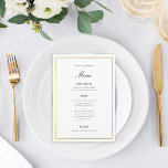 Gold Border Elegant Wedding Menu Kaart<br><div class="desc">ideaal voor elke gebeurtenis</div>