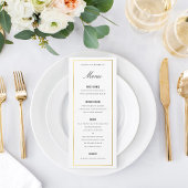 Gold Border Elegant Wedding Menu Kaart