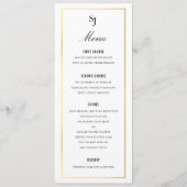 Gold Border Elegant WeduwMonogram Menu (Voorkant)