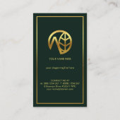 Gold Border Emerald Green Building Contractant Visitekaartje (Achterkant)