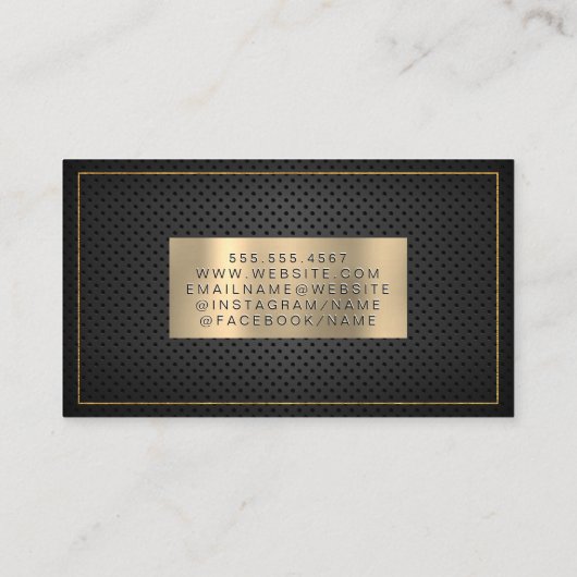 Gold Border | Geperforeerd vlees Visitekaartje (Achterkant)