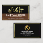 Gold Border Handyman Tools Timer Layer Builder Visitekaartje (Voorkant / Achterkant)